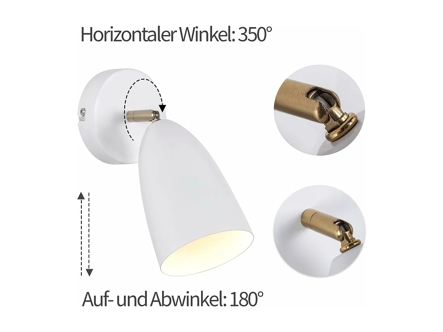 Applique Murale D'intérieur Blanche - Spot Mural Vintage Pour Chambre à Coucher Rétro Gu10