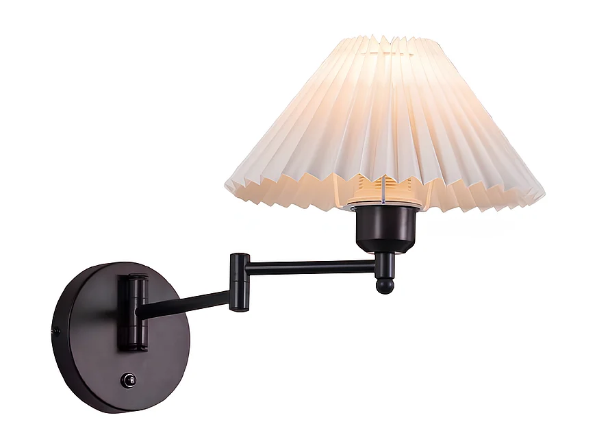 NETTLIFE Applique murale d'intérieur vintage : E27 abat-jour rétro éclairage mural orientable 40W.MAX blanc sans ampoule