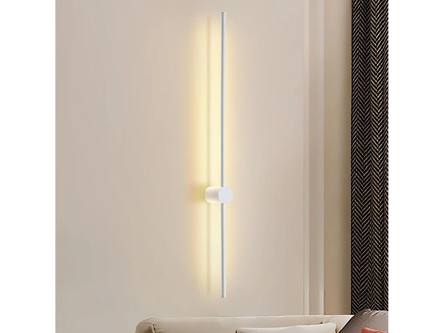 NETTLIFE Applique Murale Intérieur Applique LED 60CM Blanc Design Moderne Lampe Escalier Blanc Chaud 3000K Pivotante
