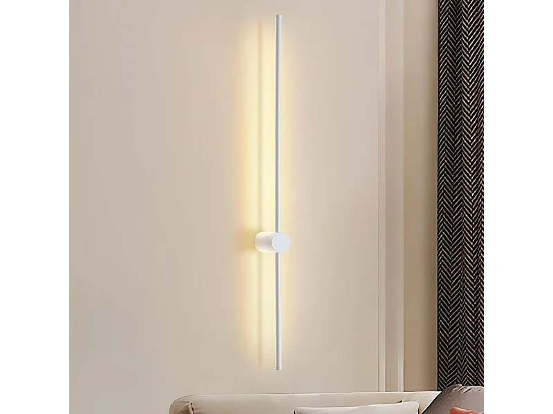 NETTLIFE Applique Murale Intérieur Applique LED 60CM Blanc Design Moderne Lampe Escalier Blanc Chaud 3000K Pivotante