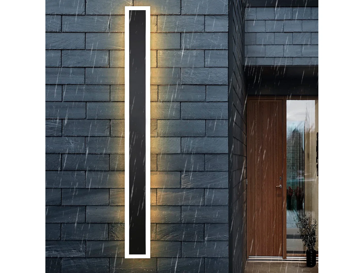 NETTLIFE Kinkiet LED Zewnętrzny kinkiet 100 cm Czarny kinkiet zewnętrzny Long Villa IP65 Modern 21 W