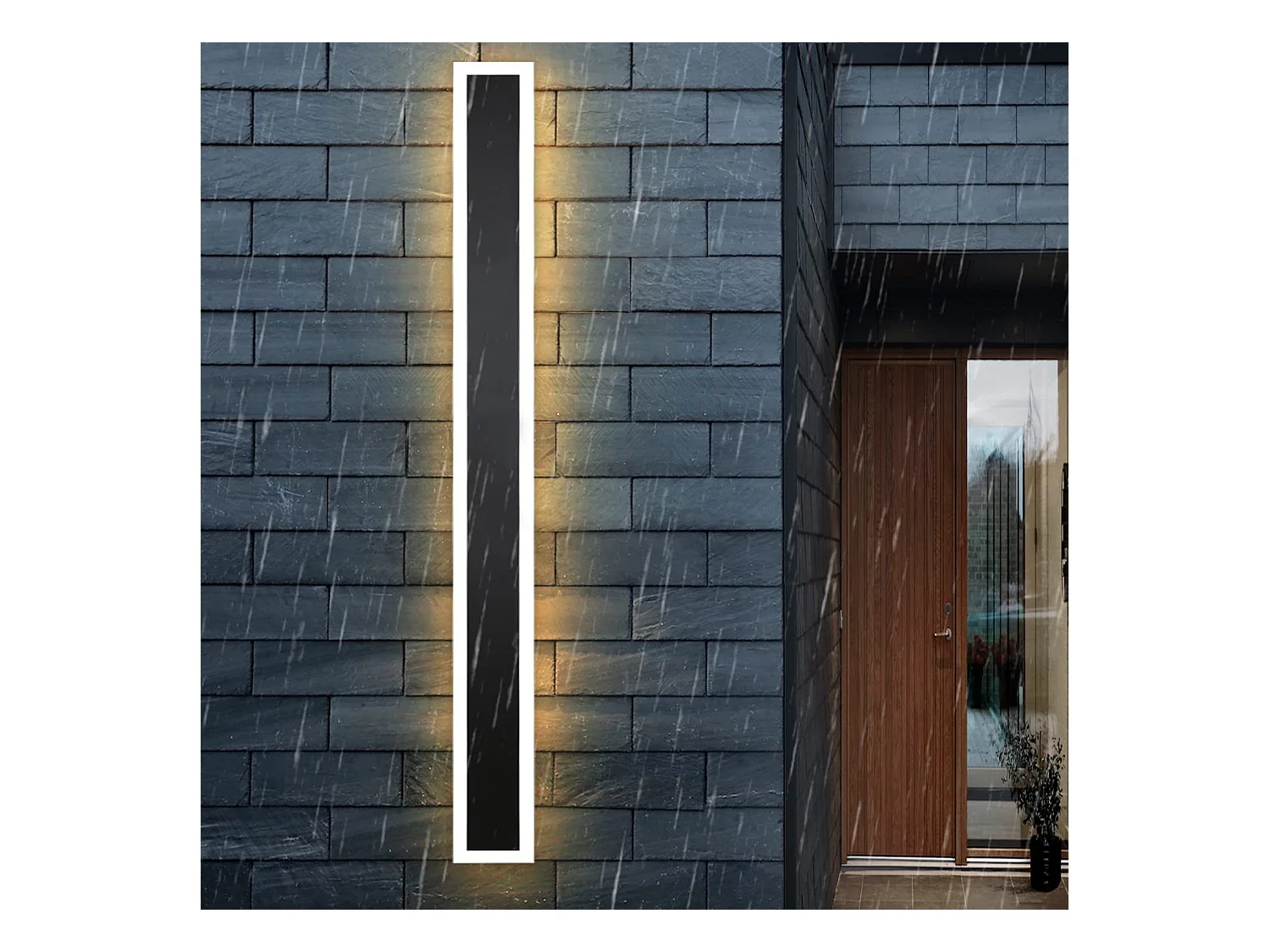 NETTLIFE Applique murale LED Applique extérieure 100 cm Applique murale extérieure noire Longue Villa IP65 Moderne 21 W