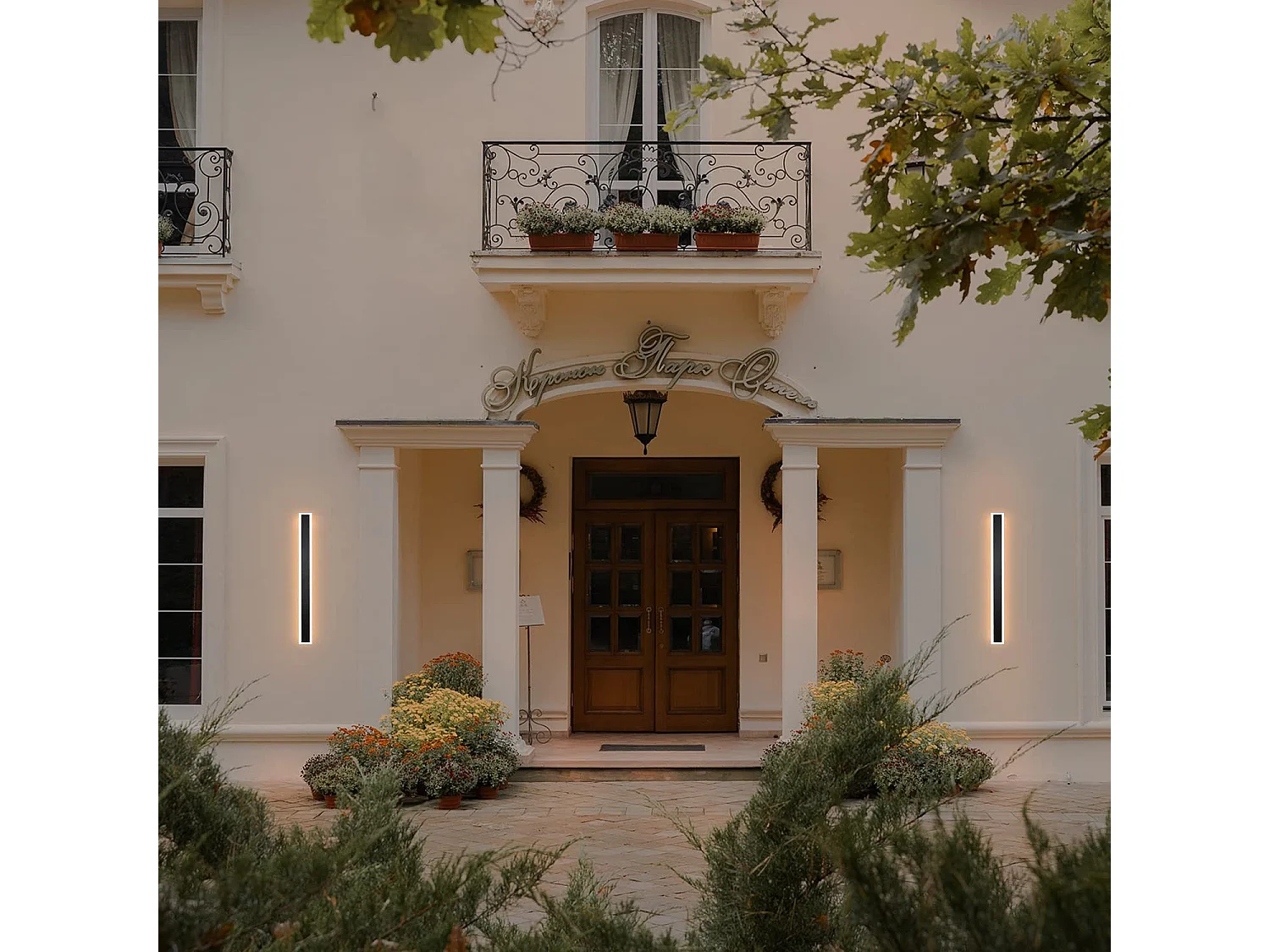 NETTLIFE Aplique mural LED, Aplique exterior de 100 cm, Aplique mural exterior negro, Longue Villa, IP65, Moderno, 21 W.