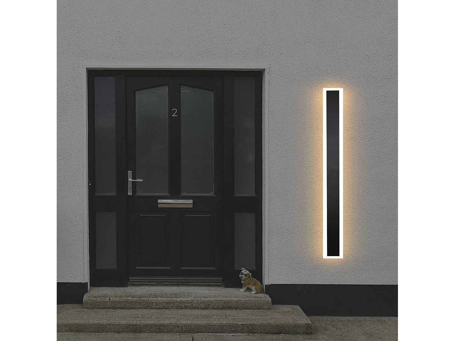 NETTLIFE Aplique mural LED, Aplique exterior de 100 cm, Aplique mural exterior negro, Longue Villa, IP65, Moderno, 21 W.