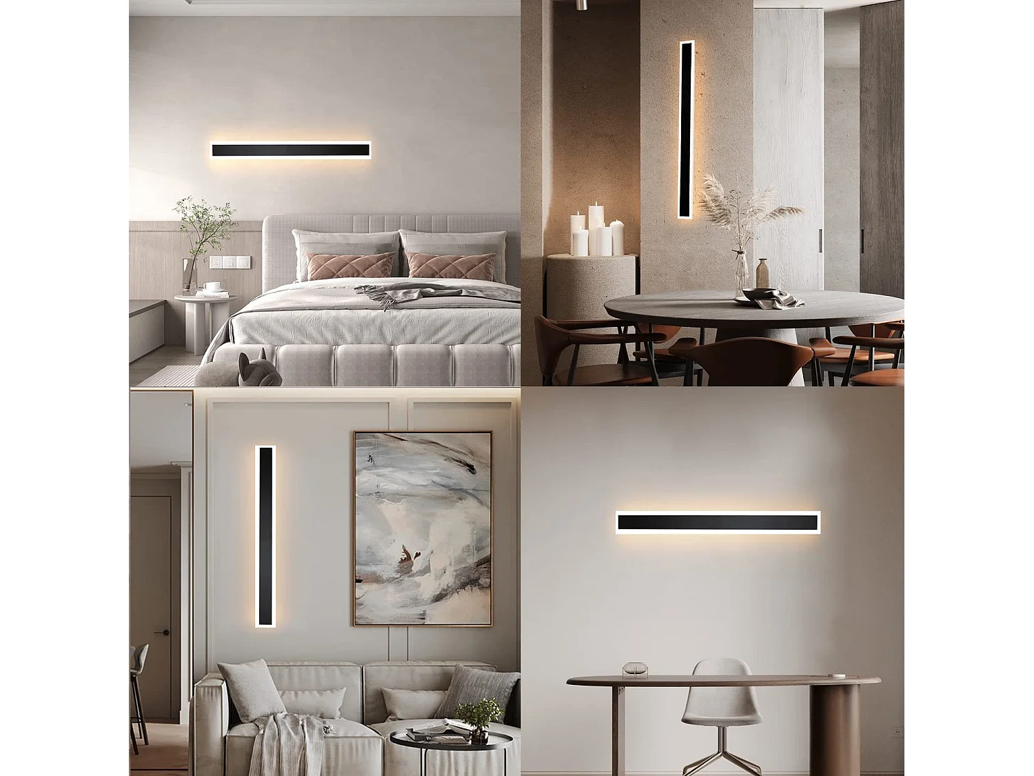 NETTLIFE Applique murale LED Applique extérieure 100 cm Applique murale extérieure noire Longue Villa IP65 Moderne 21 W