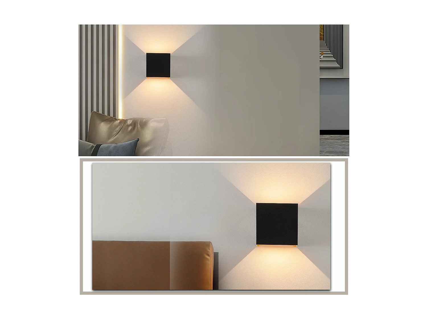 Applique Murale Extérieure LED Applique Intérieure Lot De 4 Noir Or 5w Ip65 Orientable 3000k