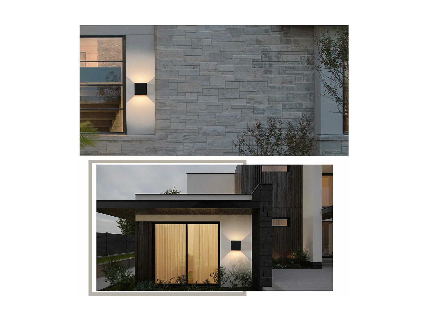 NETTLIFE wandapparaat buiten LED, interieurapparaat, pakket van 4, zwart of goud, 5W, IP65, draaibaar, 3000K