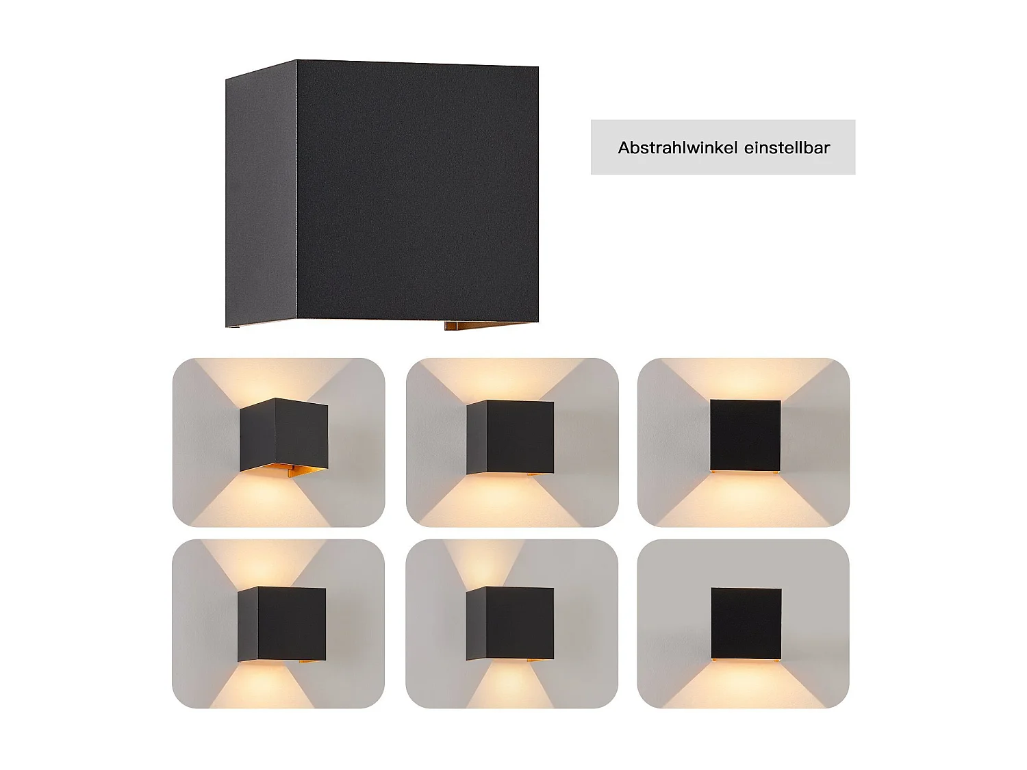 NETTLIFE applique murale extérieure LED applique intérieure lot de 4 noir or 5W IP65 orientable 3000K