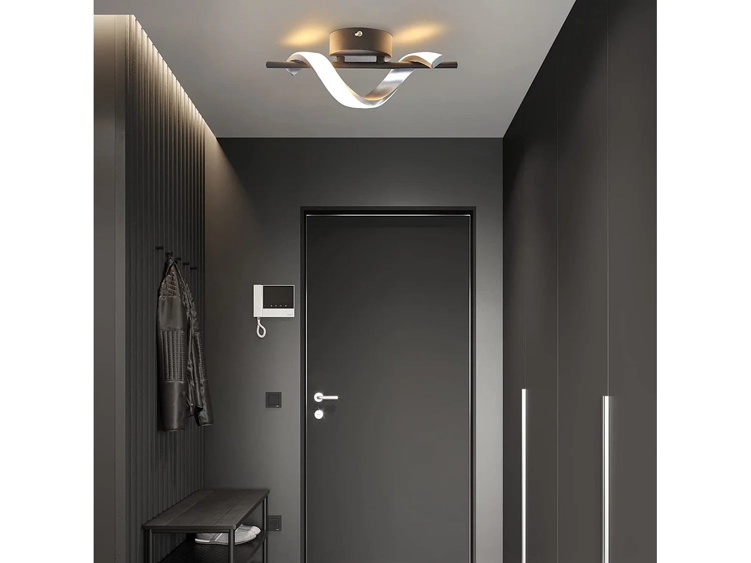 NETTLIFE applique murale LED applique d'intérieur design moderne lampe de couloir chambre 3000K lampe de cage d'escalier blanc chaud