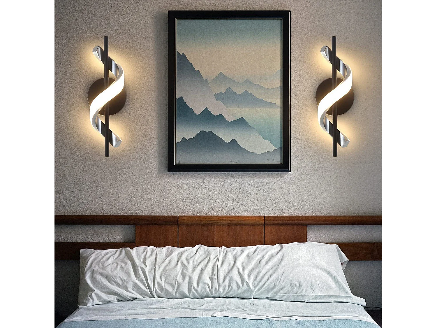 NETTLIFE applique murale LED applique d'intérieur design moderne lampe de couloir chambre 3000K lampe de cage d'escalier blanc chaud