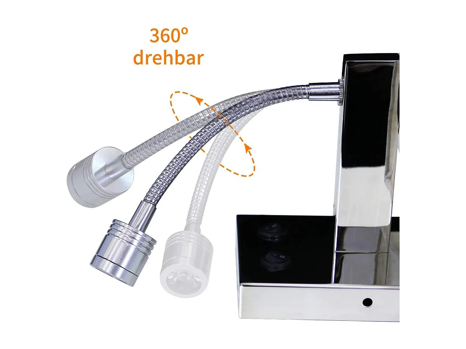 NETTLIFE lot de 1 lampes murales LED intérieur chambre applique salon lampe de lit lit tissu avec bras de lecture flexible E27