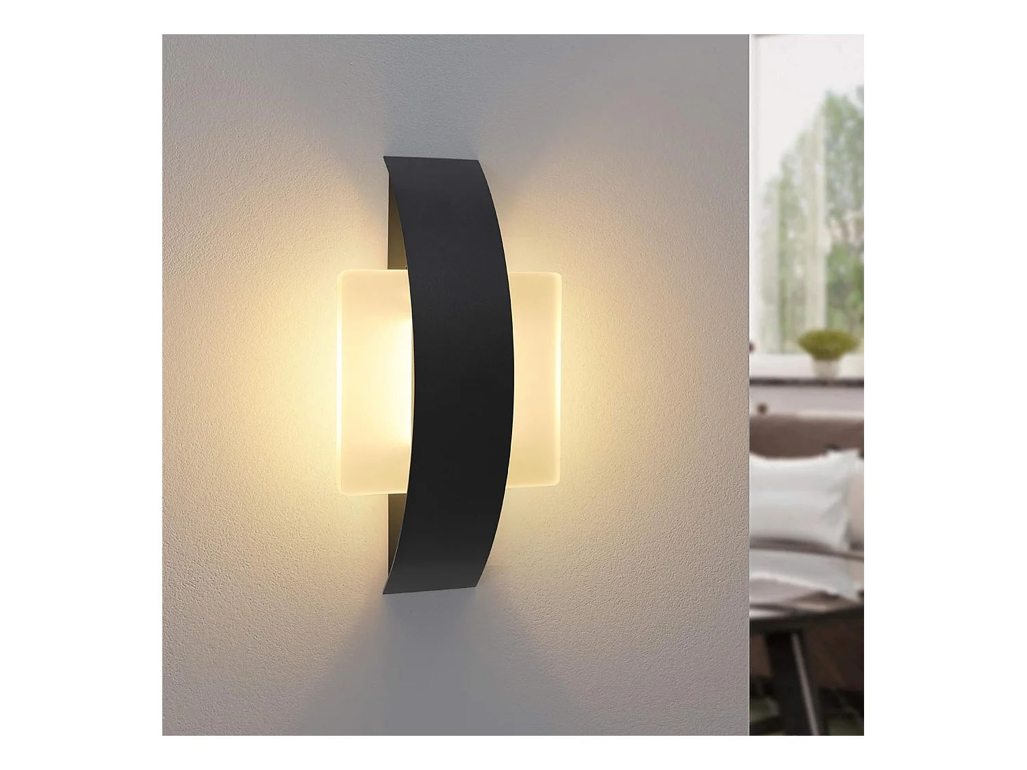 NETTLIFE Kinkiet LED do wnętrz, salonu, korytarza, 23,5 cm, sypialni, akrylowa lampka nocna, ciepła biel 3000 K, 7 W