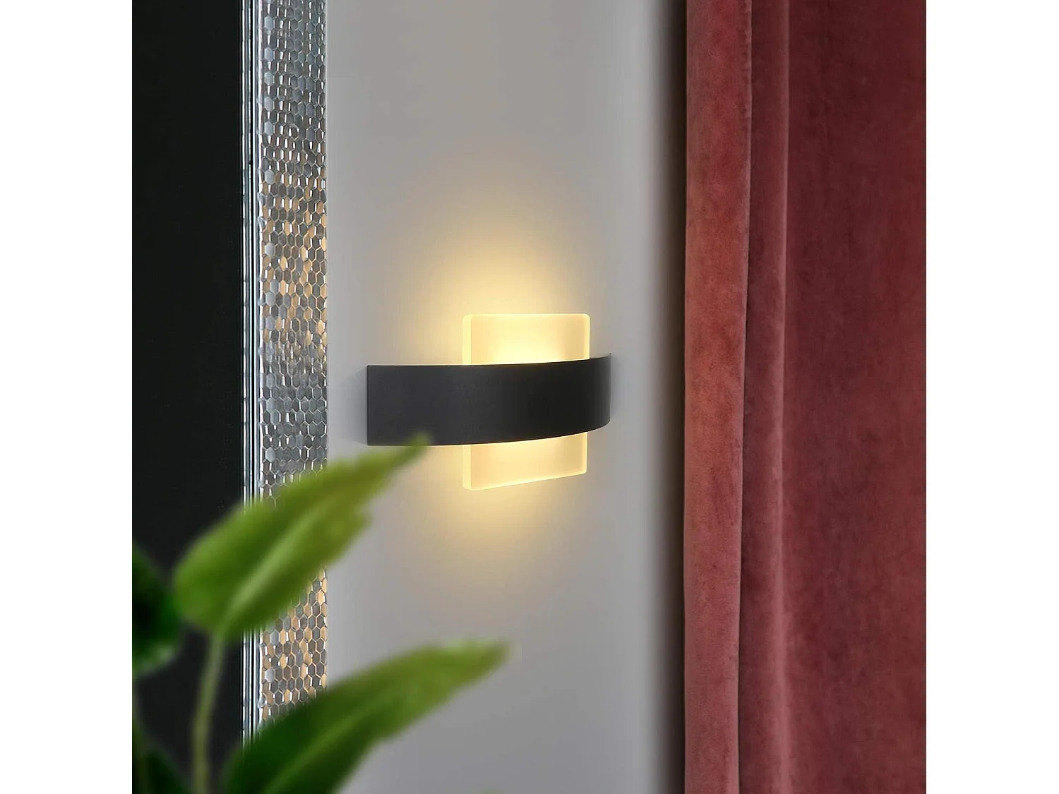 NETTLIFE Kinkiet LED do wnętrz, salonu, korytarza, 23,5 cm, sypialni, akrylowa lampka nocna, ciepła biel 3000 K, 7 W