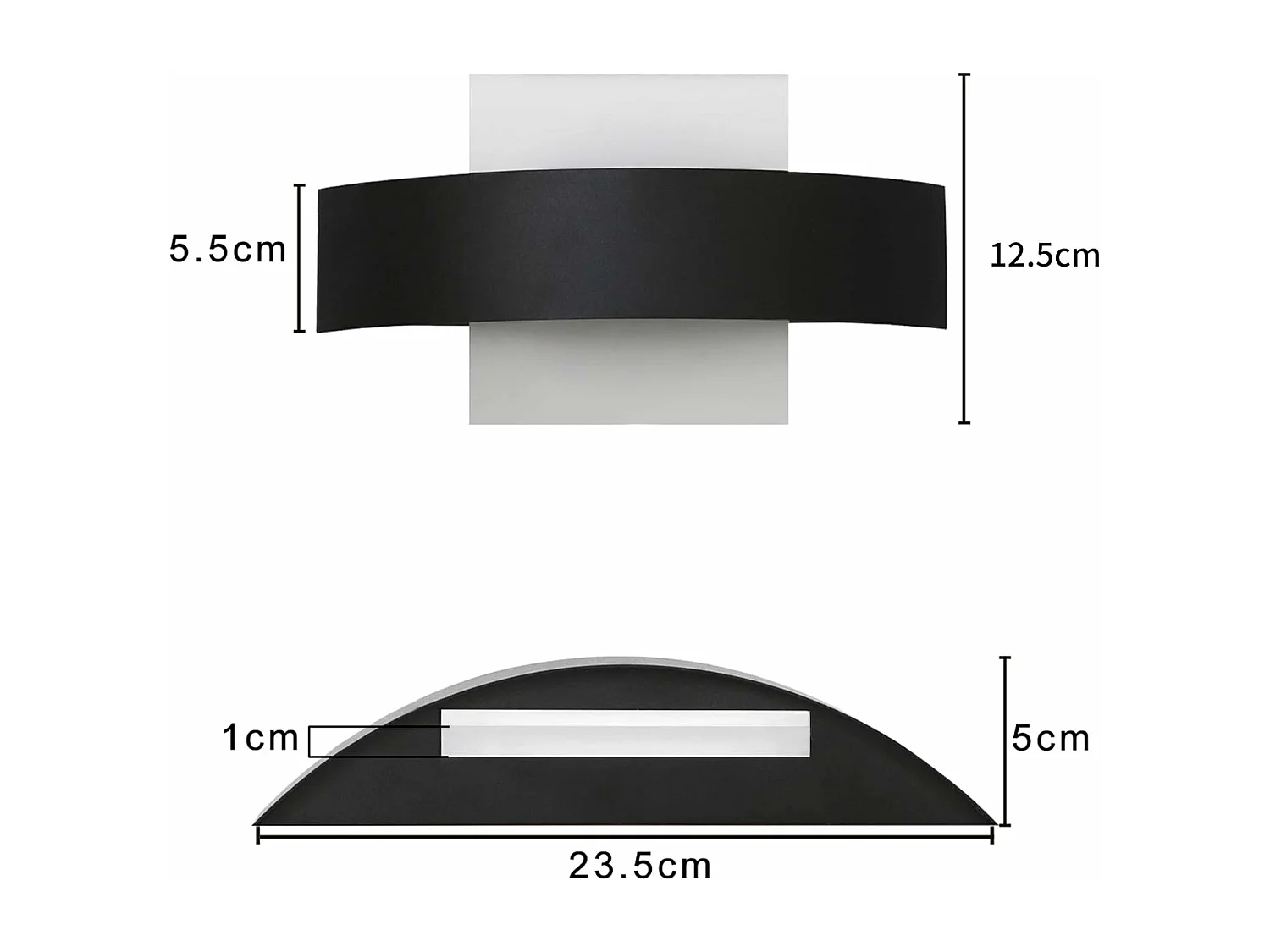 NETTLIFE Kinkiet LED do wnętrz, salonu, korytarza, 23,5 cm, sypialni, akrylowa lampka nocna, ciepła biel 3000 K, 7 W