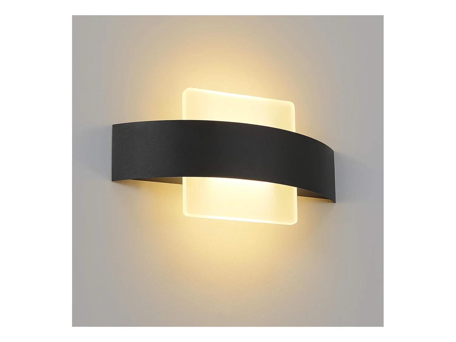 NETTLIFE Applique murale LED pour intérieur, salon, couloir, 23,5CM, chambre à coucher, lampe de lit en acrylique, blanc chaud 3000K, 7W