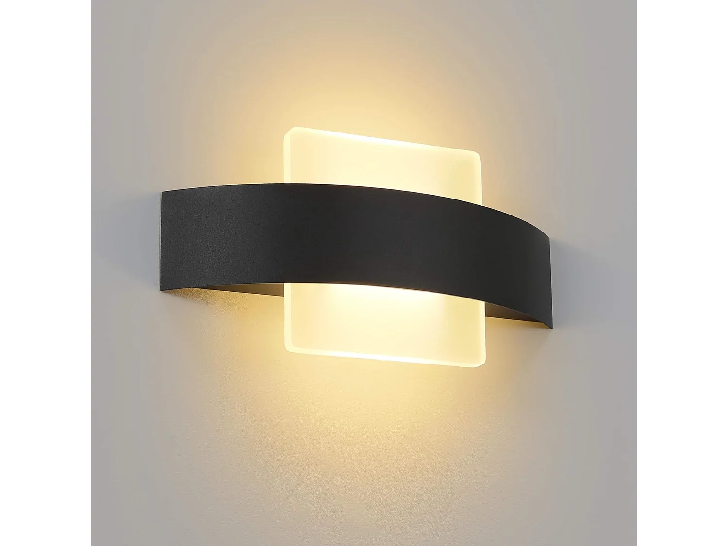 NETTLIFE Applique murale LED pour intérieur, salon, couloir, 23,5CM, chambre à coucher, lampe de lit en acrylique, blanc chaud 3000K, 7W