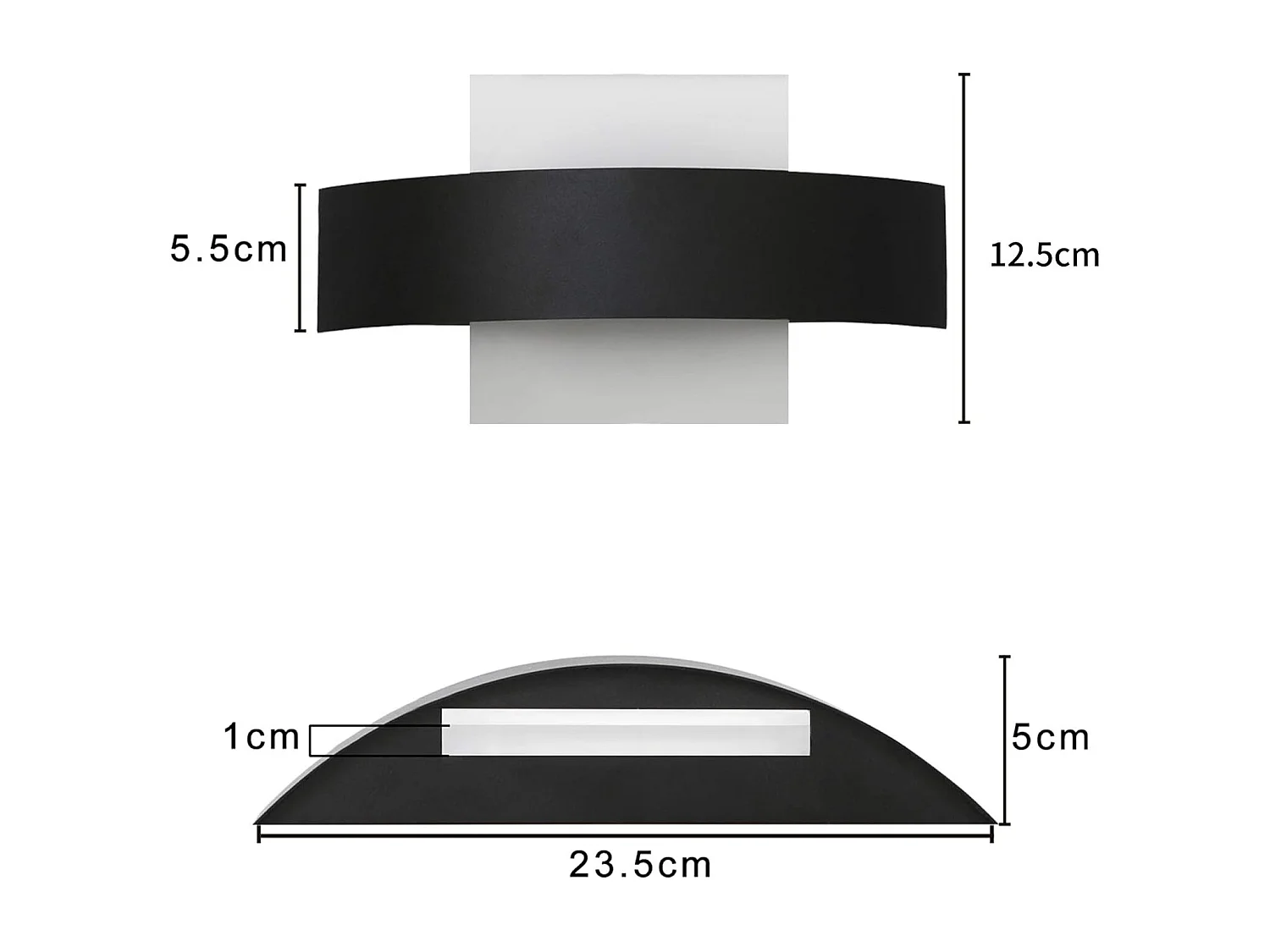 NETTLIFE Kinkiet LED do wnętrz, salonu, korytarza, 23,5 cm, sypialni, akrylowa lampka nocna, ciepła biel 3000 K, 7 W