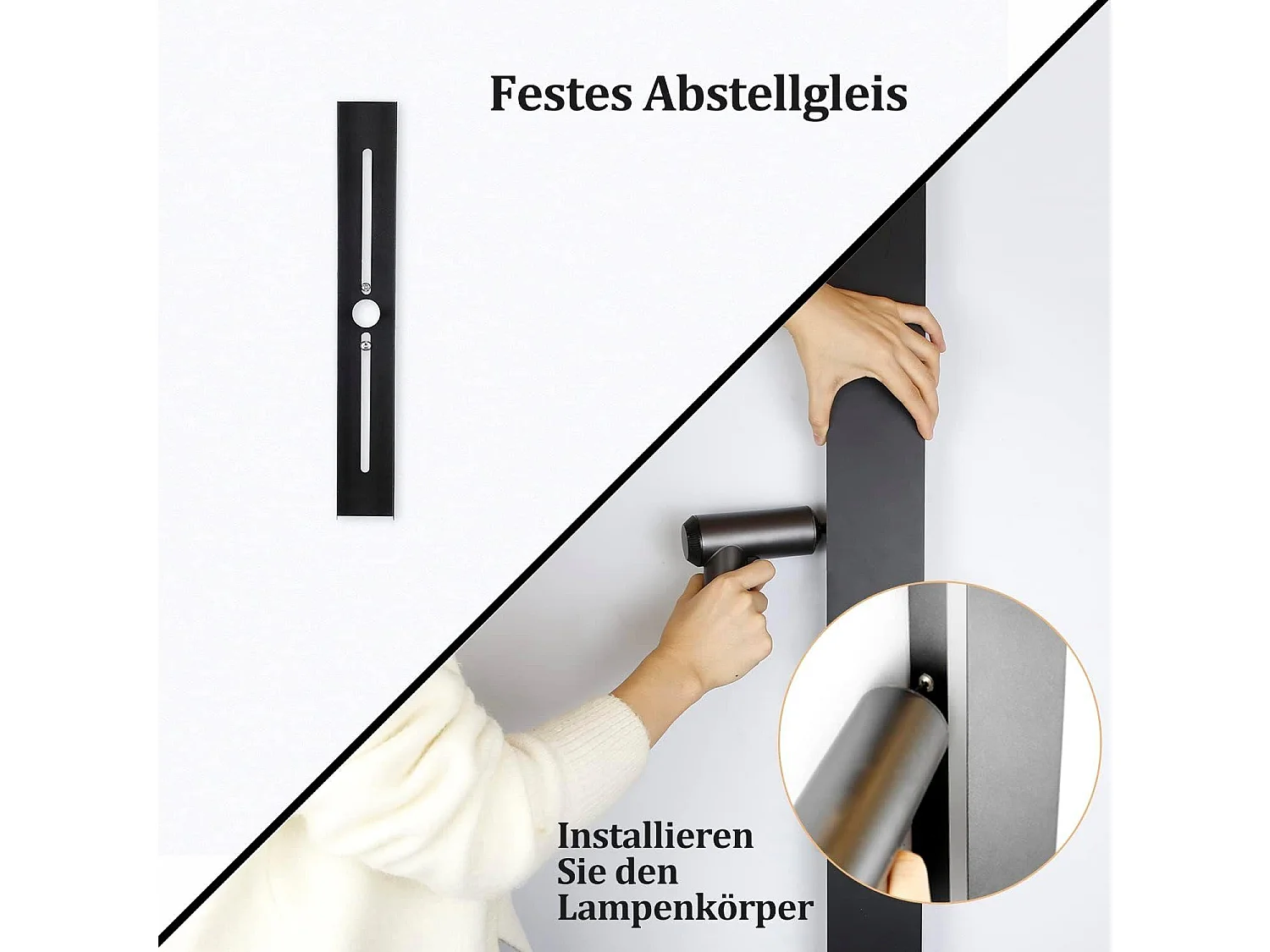 NETTLIFE applique murale LED applique extérieure 100CM noir 3000K IP65 longue 26W villa en acrylique pour maison mur jardins