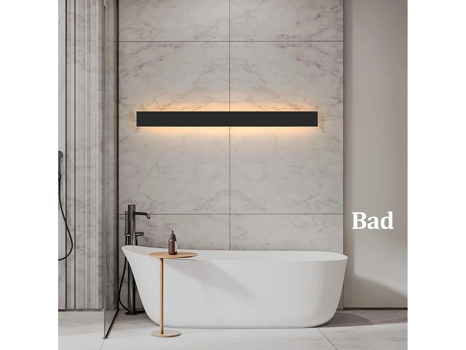 NETTLIFE applique murale LED applique extérieure 100CM noir 3000K IP65 longue 26W villa en acrylique pour maison mur jardins