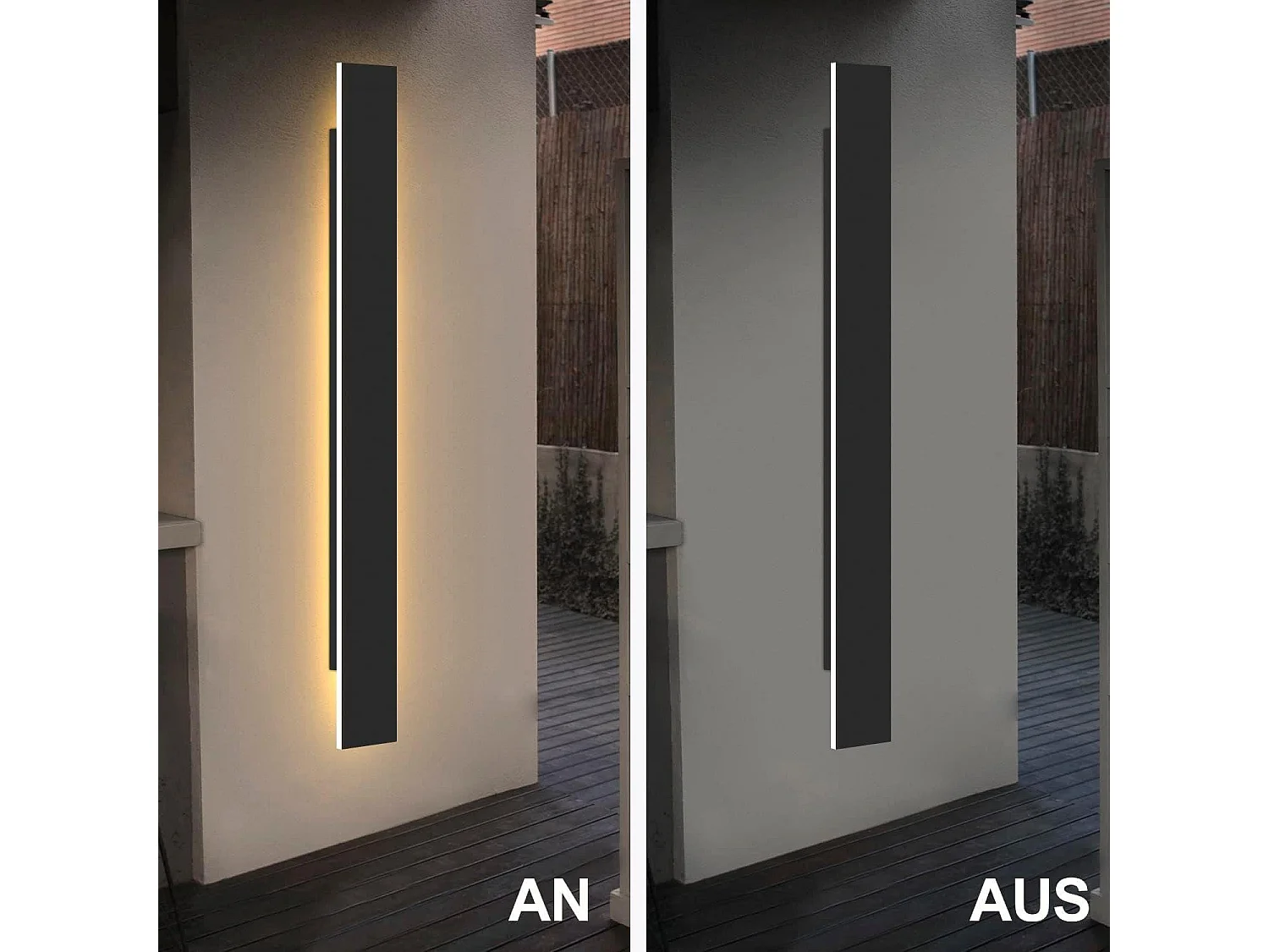 NETTLIFE applique murale LED applique extérieure 100CM noir 3000K IP65 longue 26W villa en acrylique pour maison mur jardins