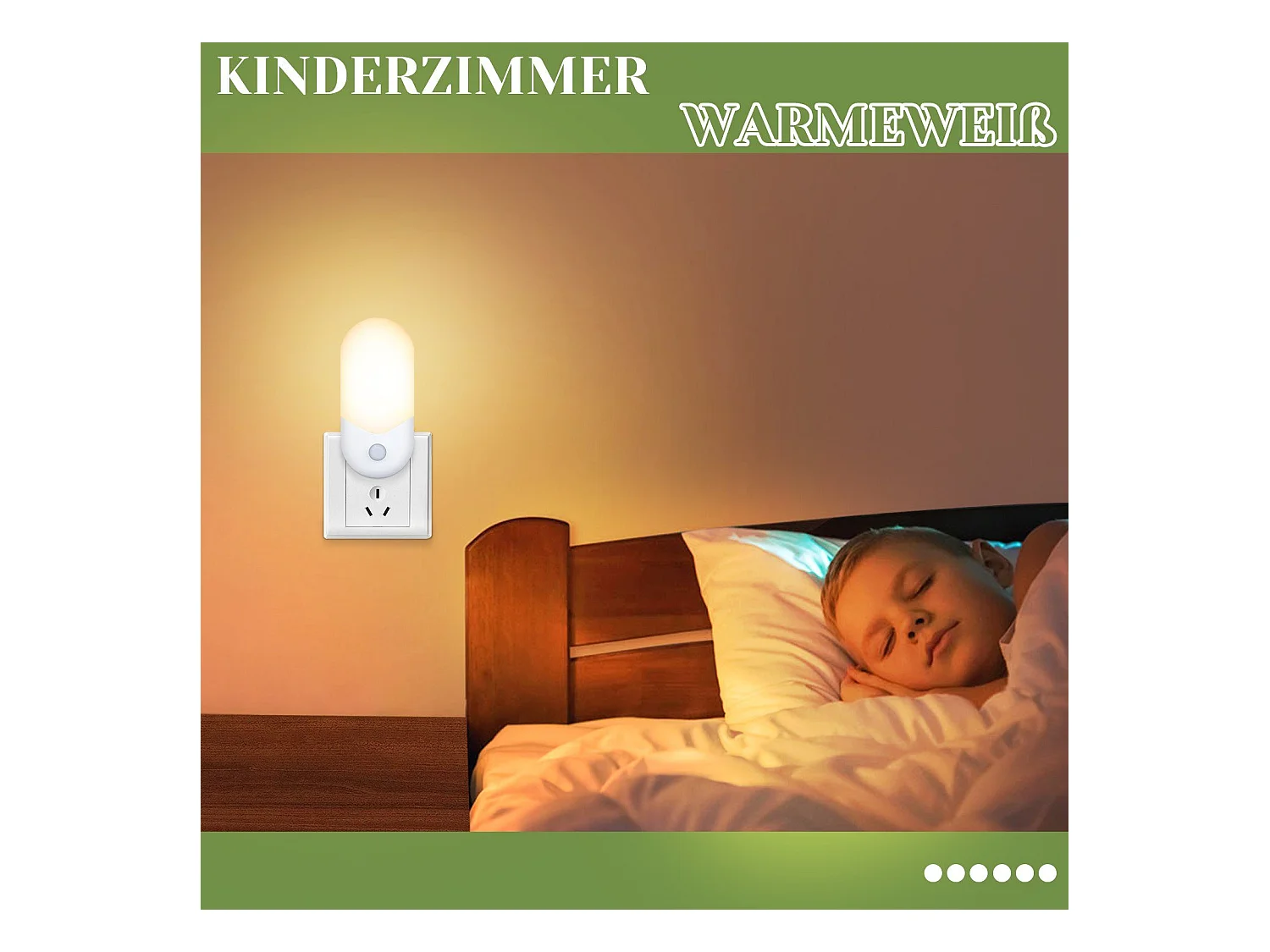 NETTLIFE gniazdo lampki nocnej z czujnikiem zmierzchu Lampka z gniazdem LED do pokoju dziecięcego, lampka nocna o barwie białej ciepłej 1W