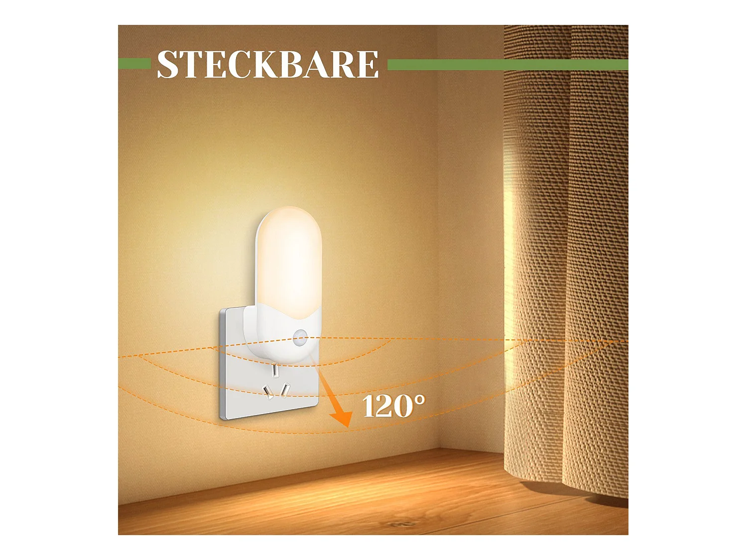 NETTLIFE gniazdo lampki nocnej z czujnikiem zmierzchu Lampka z gniazdem LED do pokoju dziecięcego, lampka nocna o barwie białej ciepłej 1W