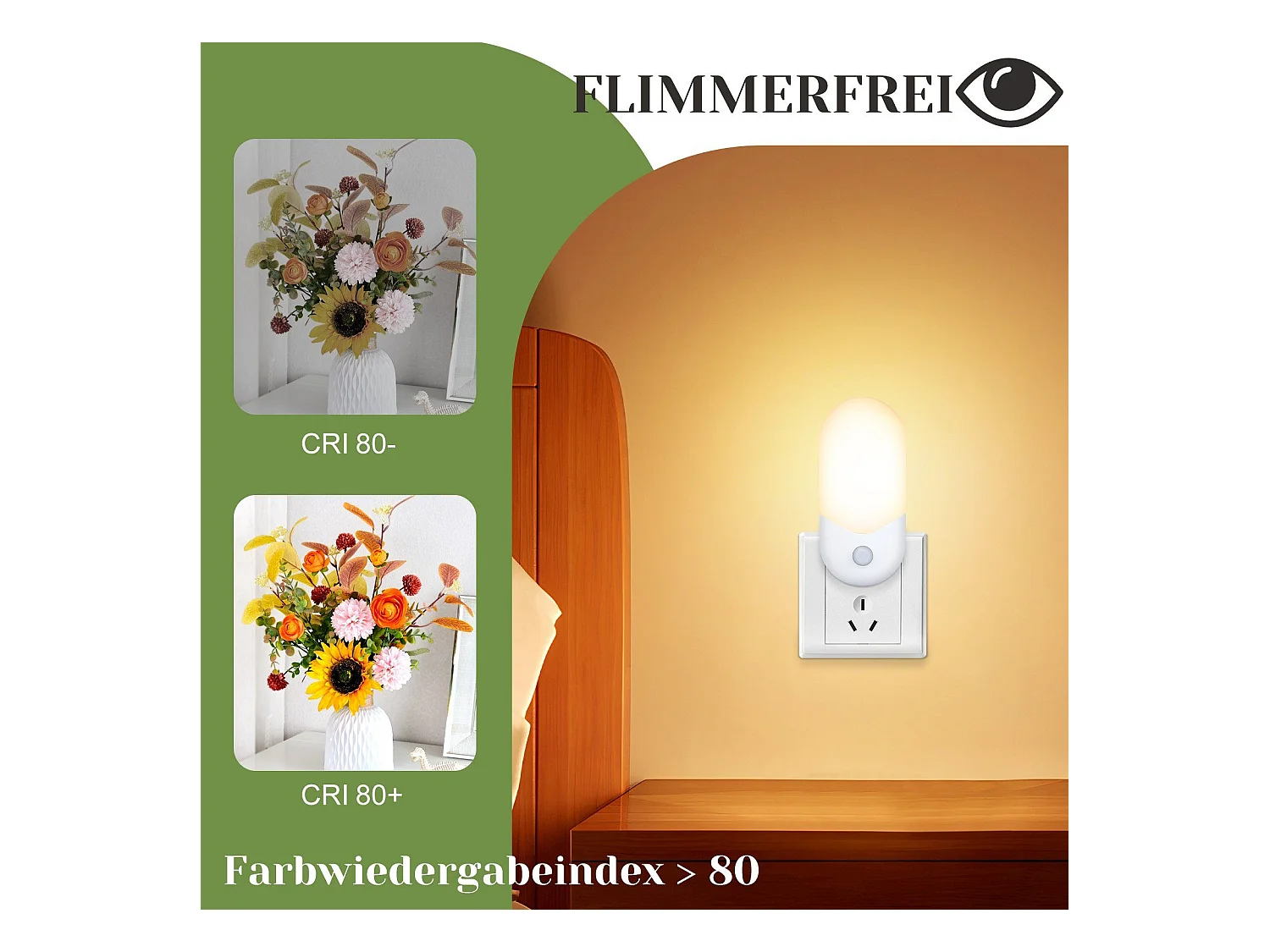 NETTLIFE gniazdo lampki nocnej z czujnikiem zmierzchu Lampka z gniazdem LED do pokoju dziecięcego, lampka nocna o barwie białej ciepłej 1W