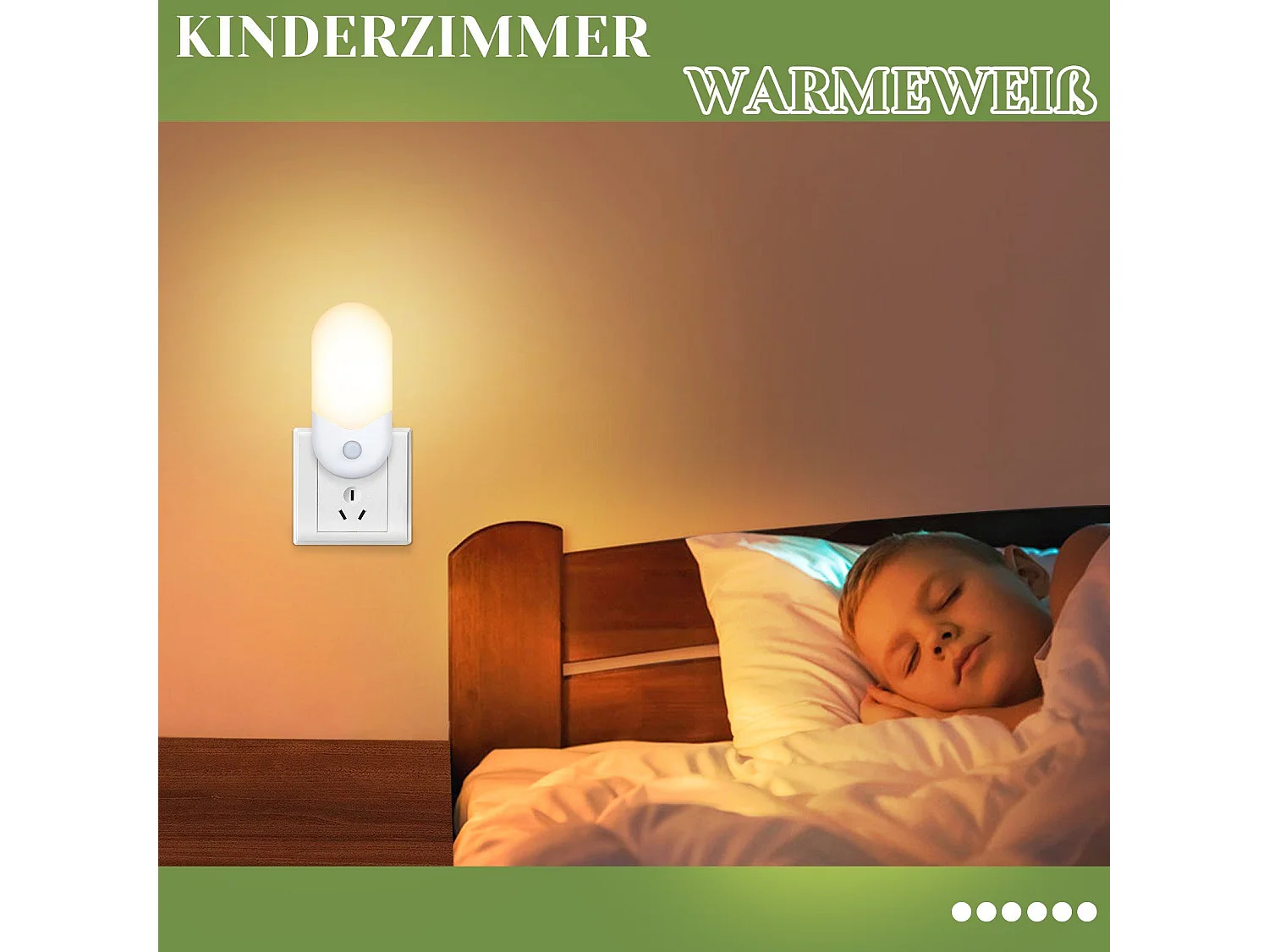 NETTLIFE veilleuse enfant pack de 4 LED avec capteur crépusculaire 1W lumière d'orientation chambre d'enfant lampe de nuit