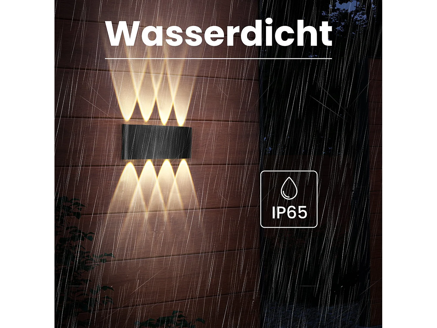 NETTLIFE LED-wandafwerking voor binnen: set van 2 zwarte buitenwandafwerkingen, van boven naar beneden, 7 W, IP65.