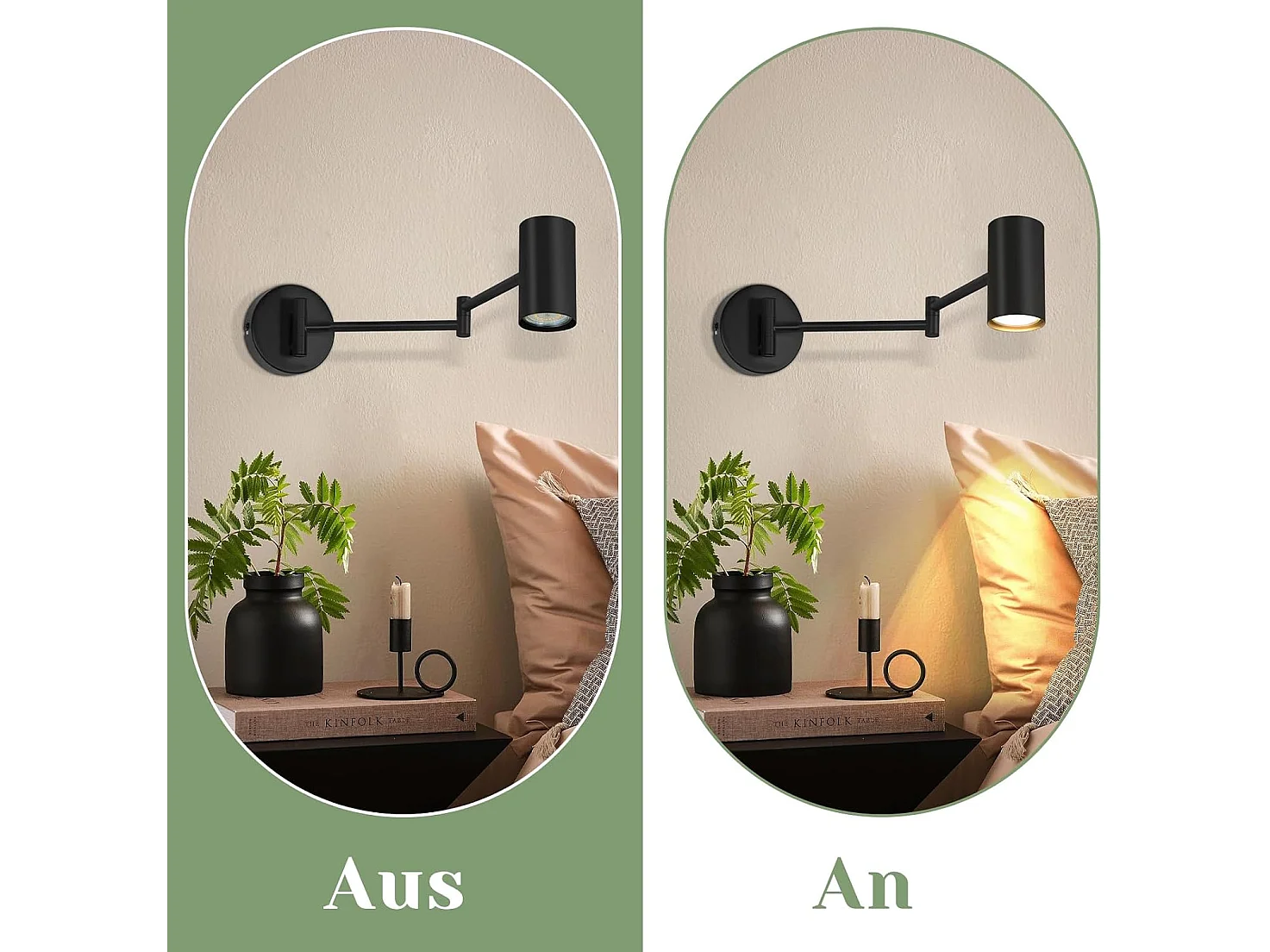 NETTLIFE Applique Murale Intérieur Noir Pack de 2 Vintage Pivotant Métal Rétro GU10