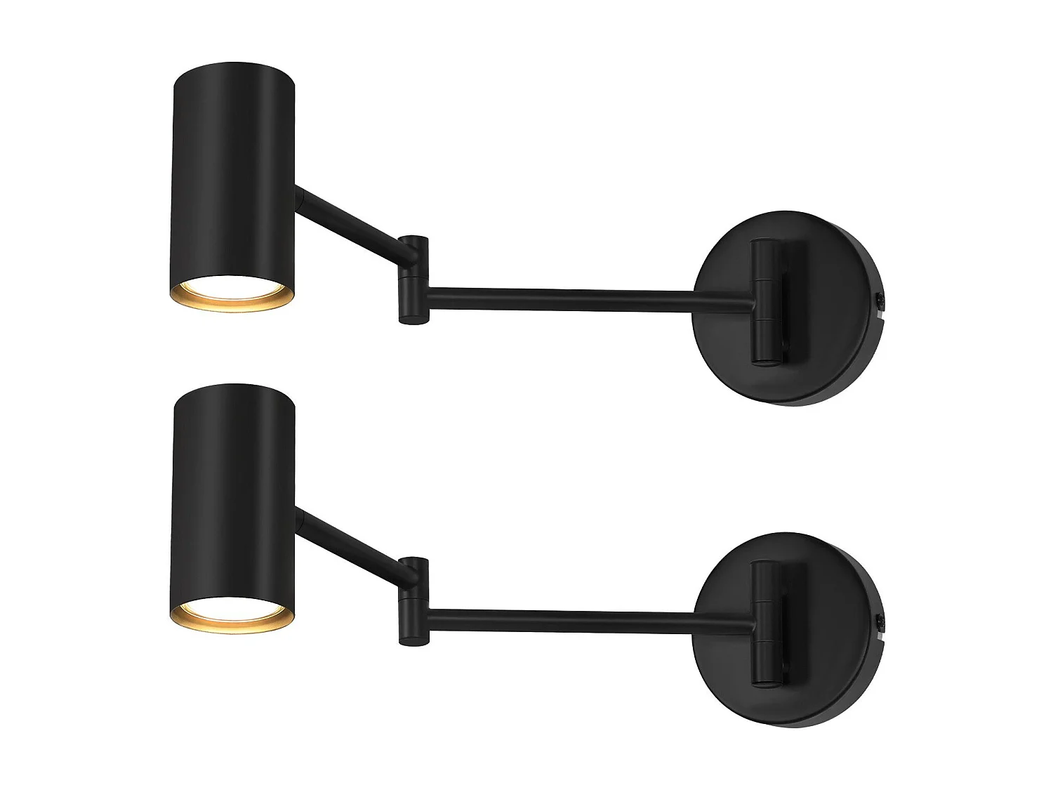 NETTLIFE Applique Murale Intérieur Noir Pack de 2 Vintage Pivotant Métal Rétro GU10