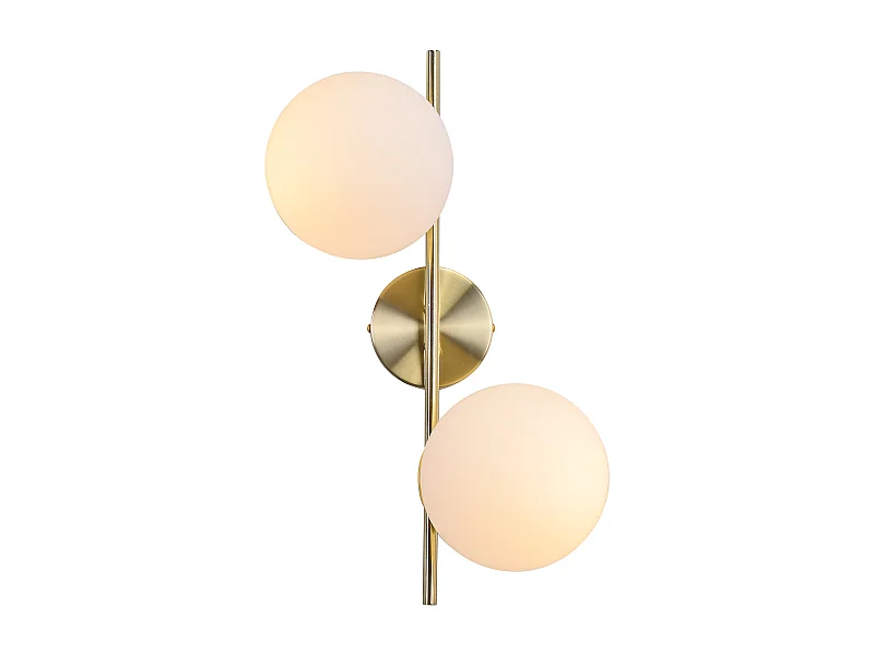 Applique Murale D'intérieur Dorée - E27, Éclairage Mural 2 Ampoules (source De Lumière Non Incluse)