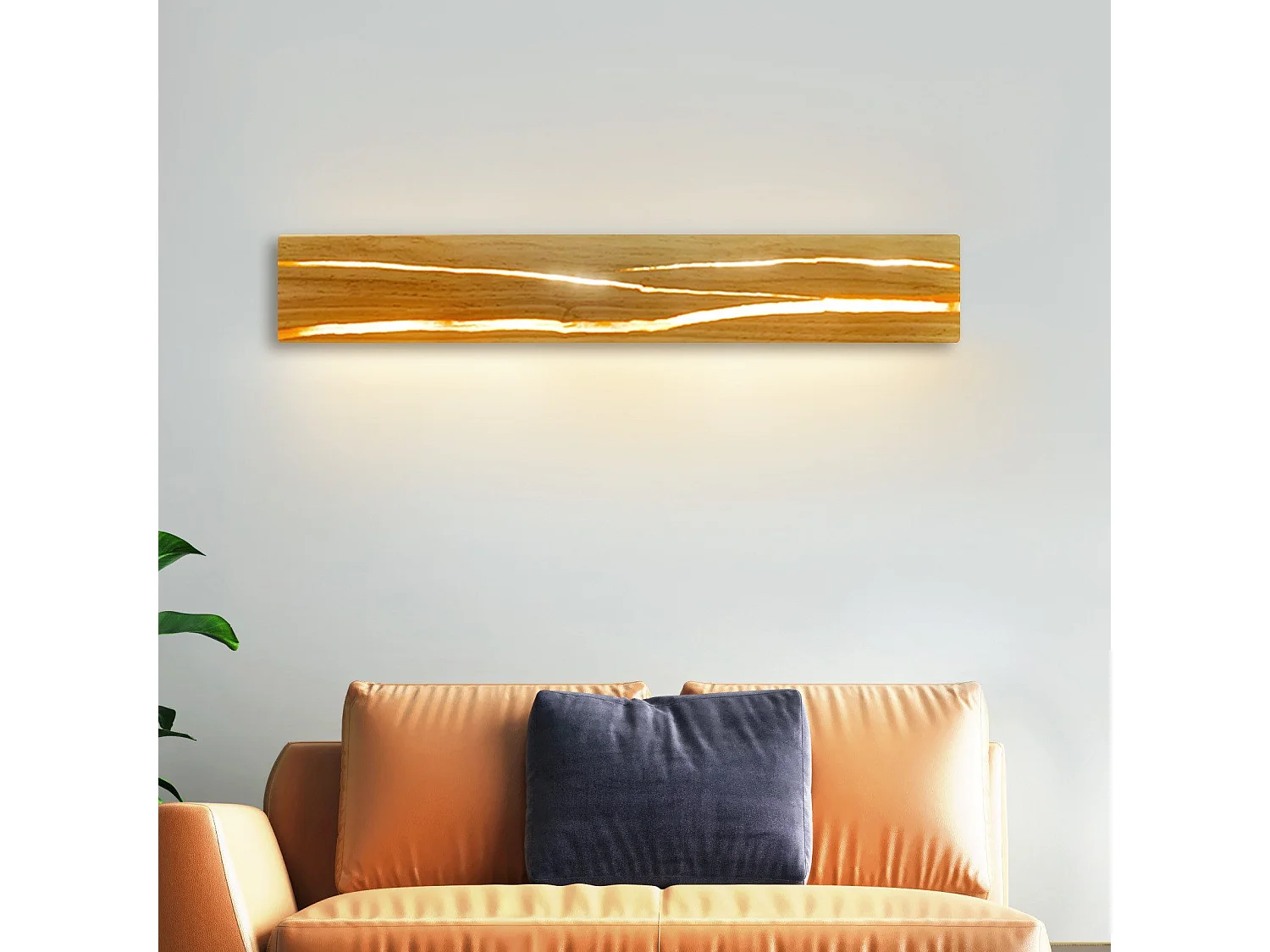 NETTLIFE Kinkiet LED oświetlenie wewnętrzne nowoczesna drewniana lampa korytarzowa 3000K ciepła biel 50CM pośrednia lampa do salonu 8W