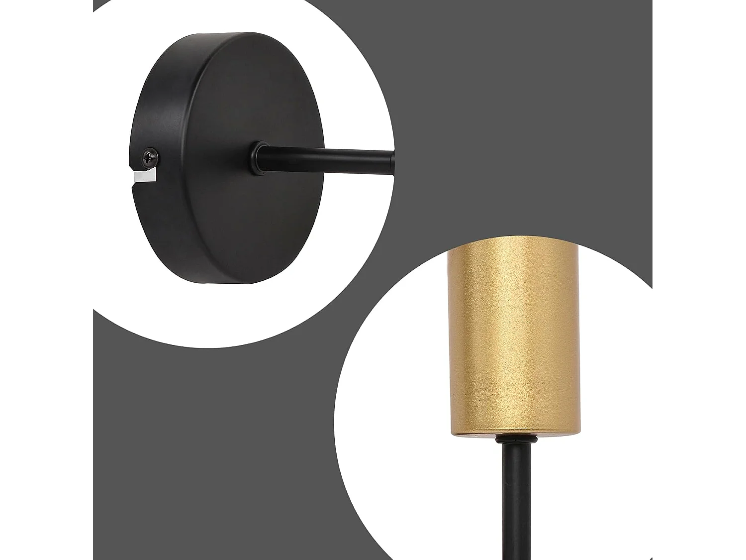 NETTLIFE Applique Murale Intérieur Vintage E27 Industriel 1 Ampoule Noir Rétro Métal 2 Pièces