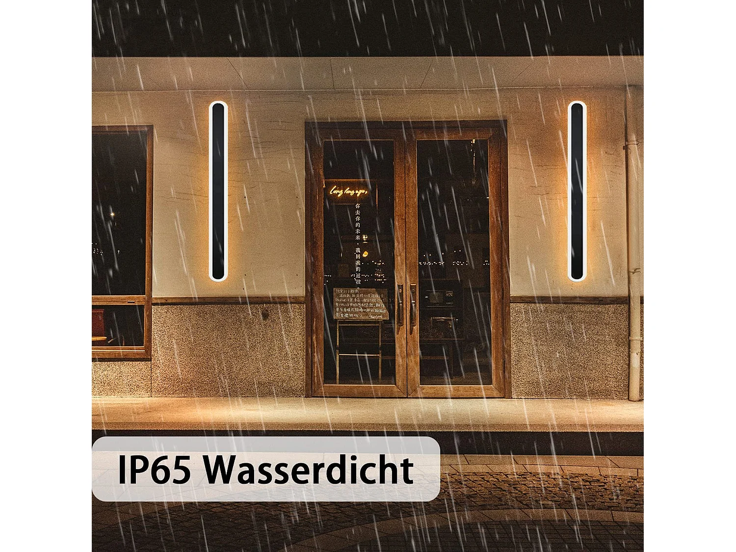 NETTLIFE LED Außenleuchte Außenlampe 100 cm Schwarz Villa Außenlampe IP65 wasserdicht modern lang 21 W Wandlampe