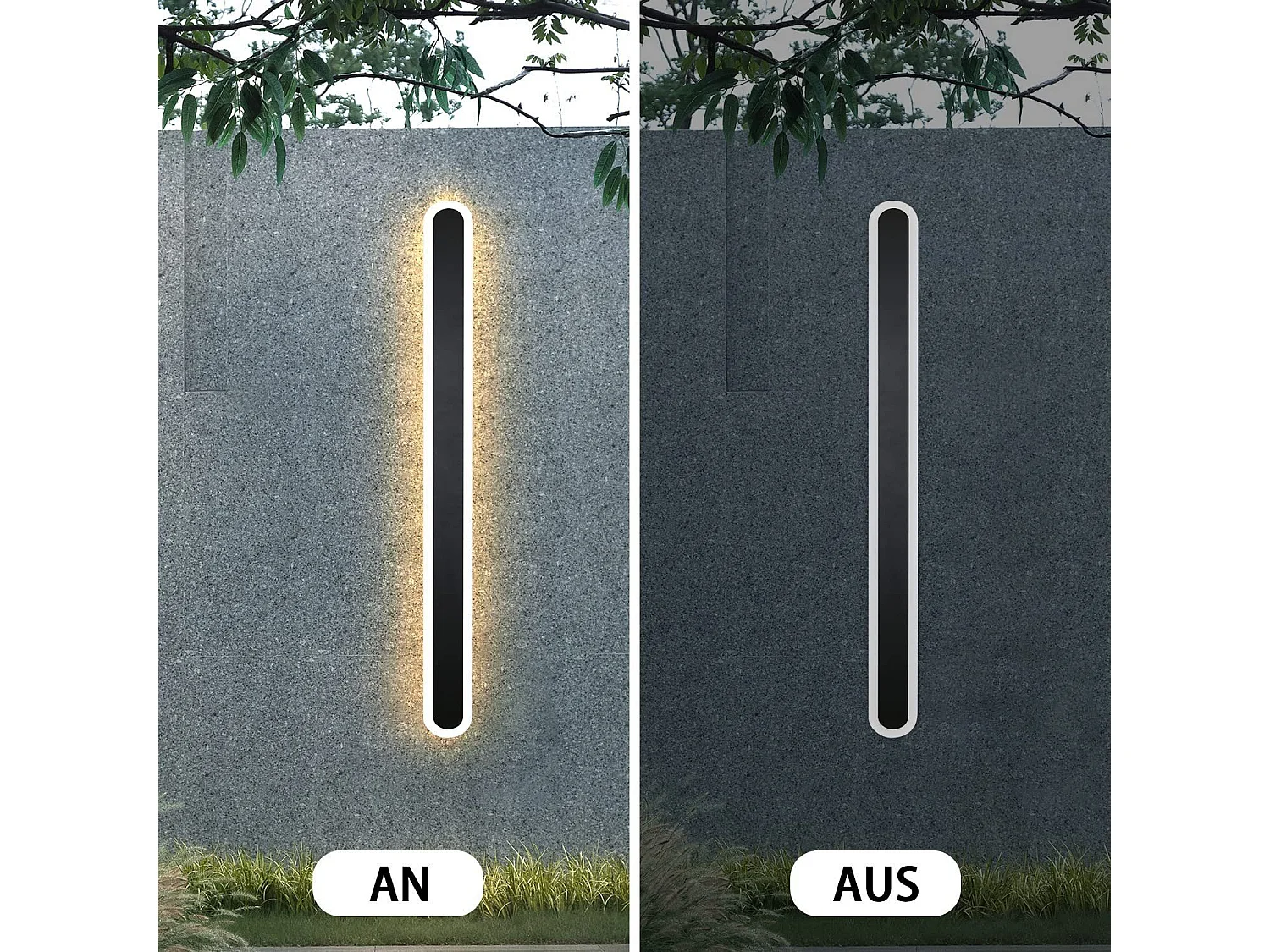 NETTLIFE LED Außenleuchte Außenlampe 100 cm Schwarz Villa Außenlampe IP65 wasserdicht modern lang 21 W Wandlampe