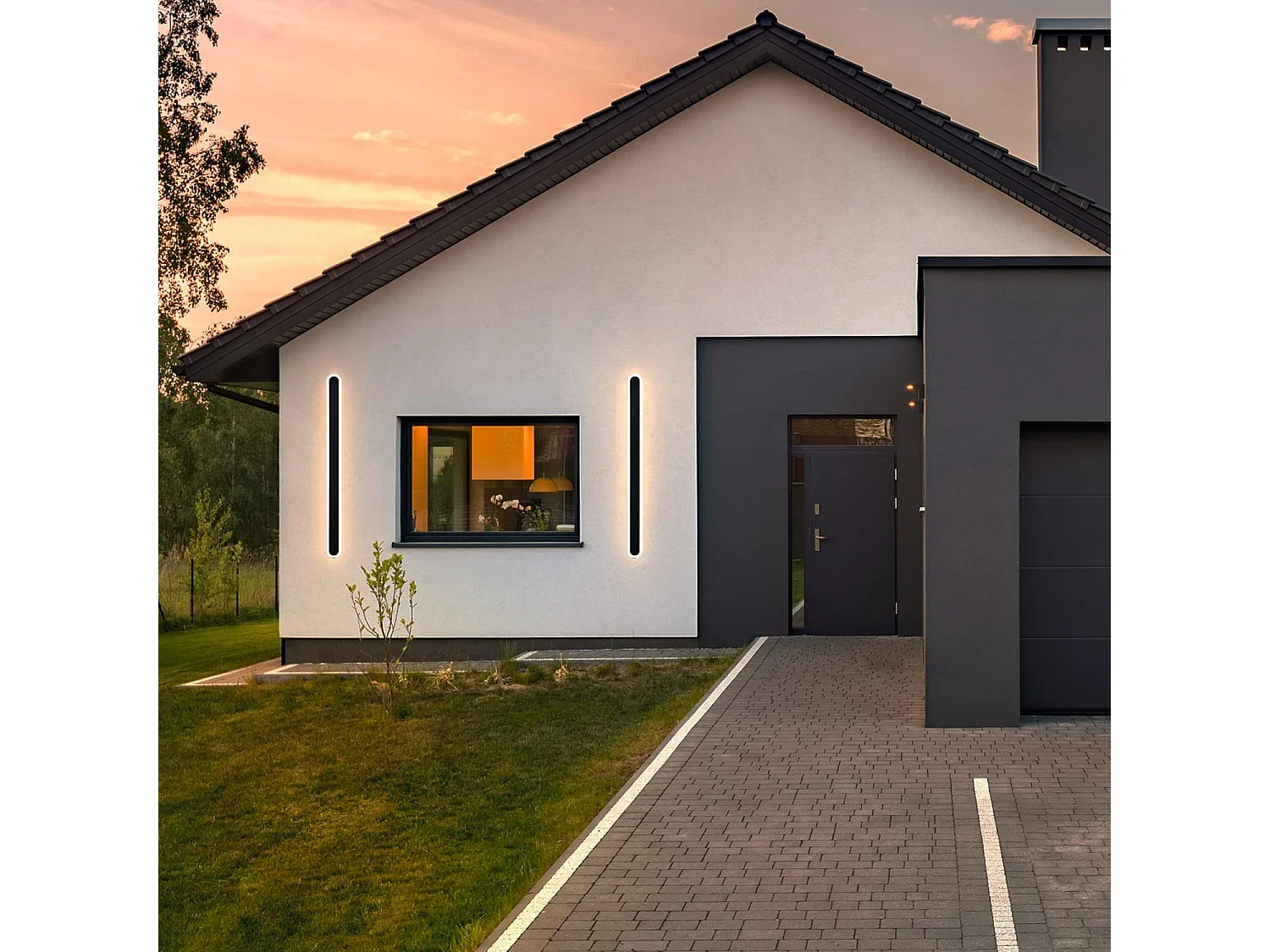 NETTLIFE Kinkiet LED zewnętrzny kinkiet 100 cm czarny Villa lampa zewnętrzna IP65 wodoodporna długa nowoczesna 21 W