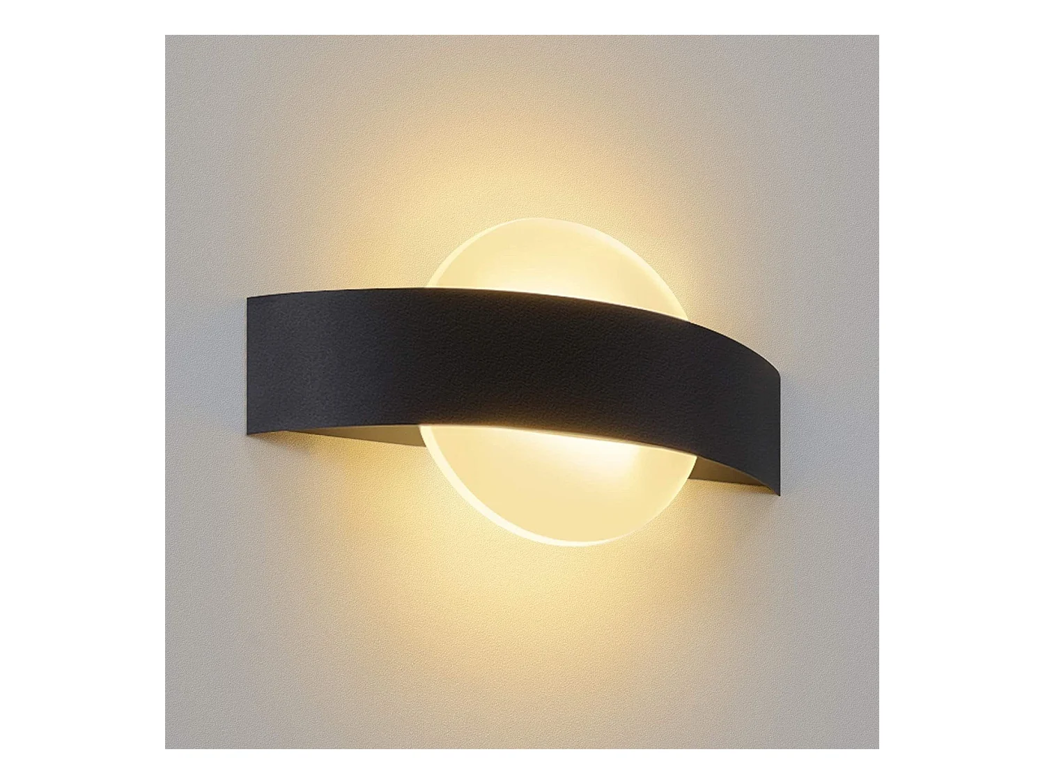 NETTLIFE Wandverlichting met LED voor binnen gang, 3000K, warm wit, zwart, moderne ganglamp van acryleen, bedlamp, 6W.