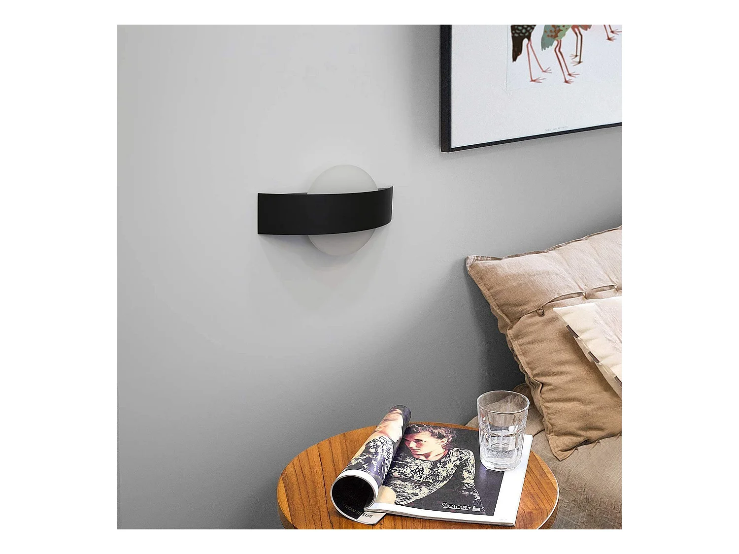 NETTLIFE Applique Murale LED Applique Couloir Intérieur 3000K Blanc Chaud Noir Lampe de Couloir Design Moderne Acrylique Lampe de Lit 6W