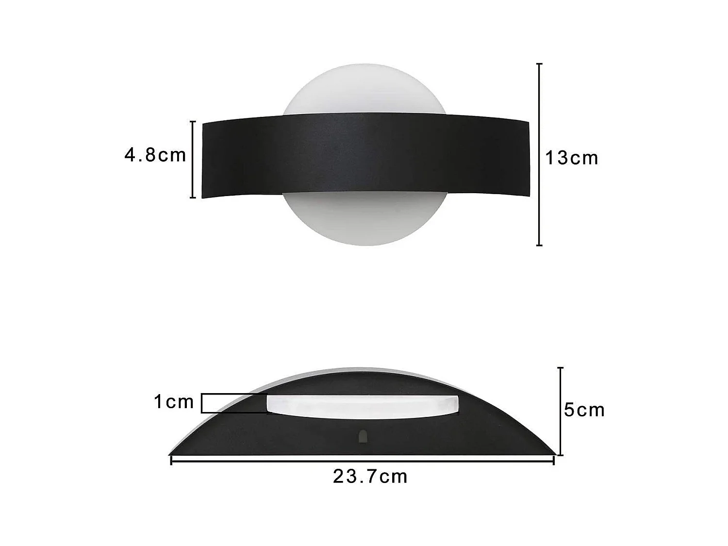 NETTLIFE Applique Murale LED Applique Couloir Intérieur 3000K Blanc Chaud Noir Lampe de Couloir Design Moderne Acrylique Lampe de Lit 6W