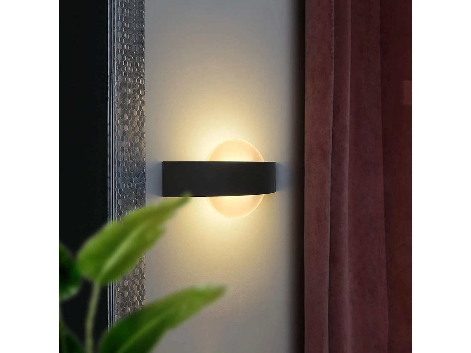 NETTLIFE Wandverlichting met LED voor binnen gang, 3000K, warm wit, zwart, moderne ganglamp van acryleen, bedlamp, 6W.