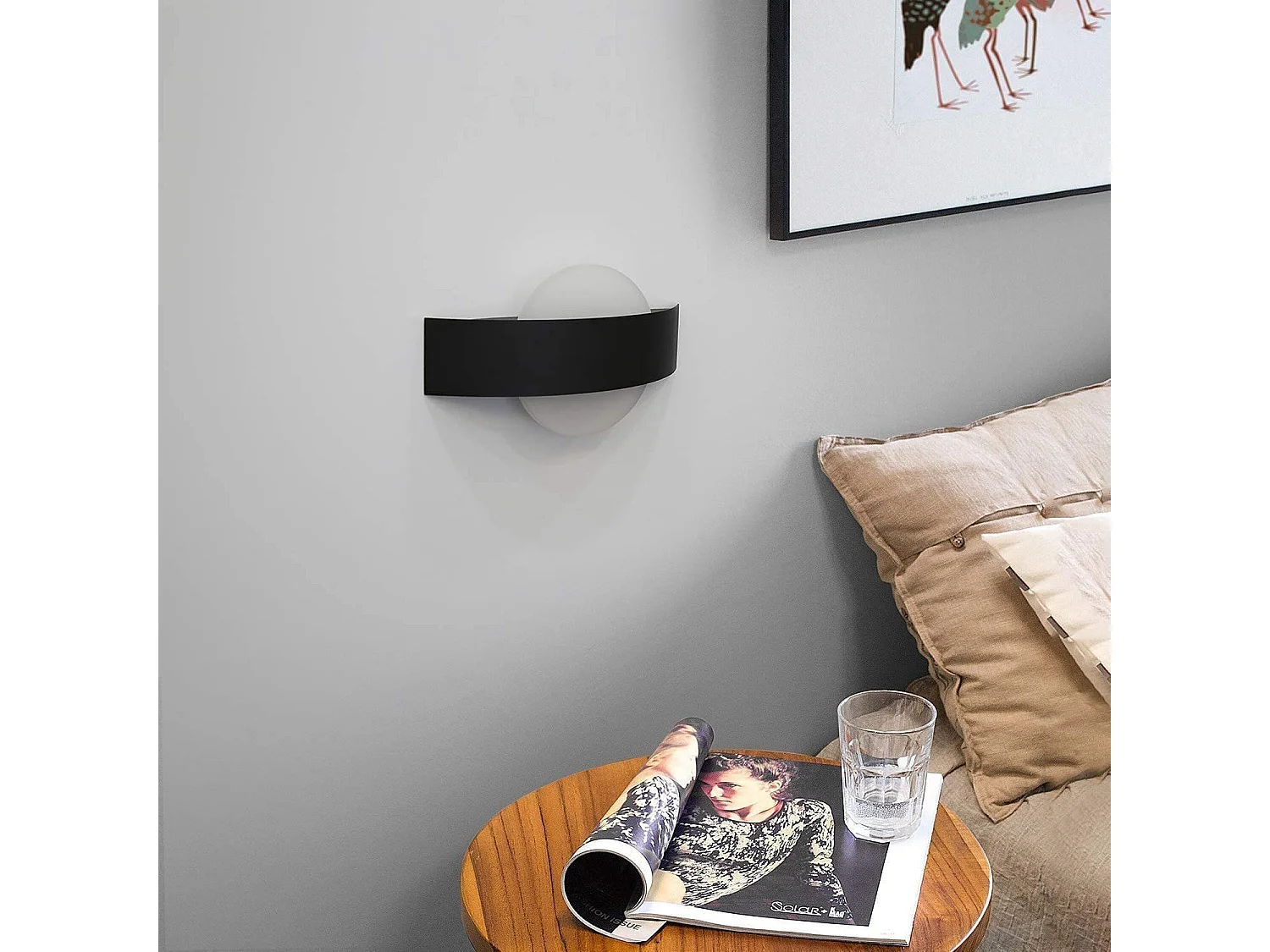 NETTLIFE Wandverlichting met LED voor binnen gang, 3000K, warm wit, zwart, moderne ganglamp van acryleen, bedlamp, 6W.