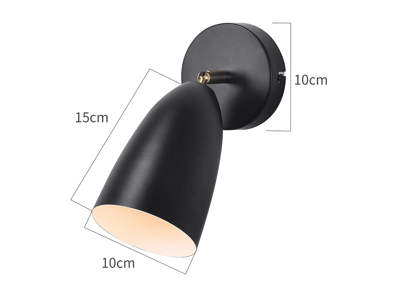 NETTLIFE Inwendige zwarte muurapplikatie - Vintage muurspot voor retro slaapkamer, GU10 zonder gloeilamp