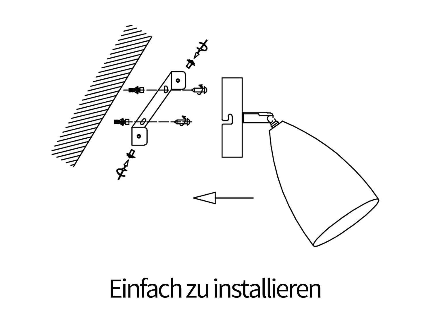 NETTLIFE Inwendige zwarte muurapplikatie - Vintage muurspot voor retro slaapkamer, GU10 zonder gloeilamp