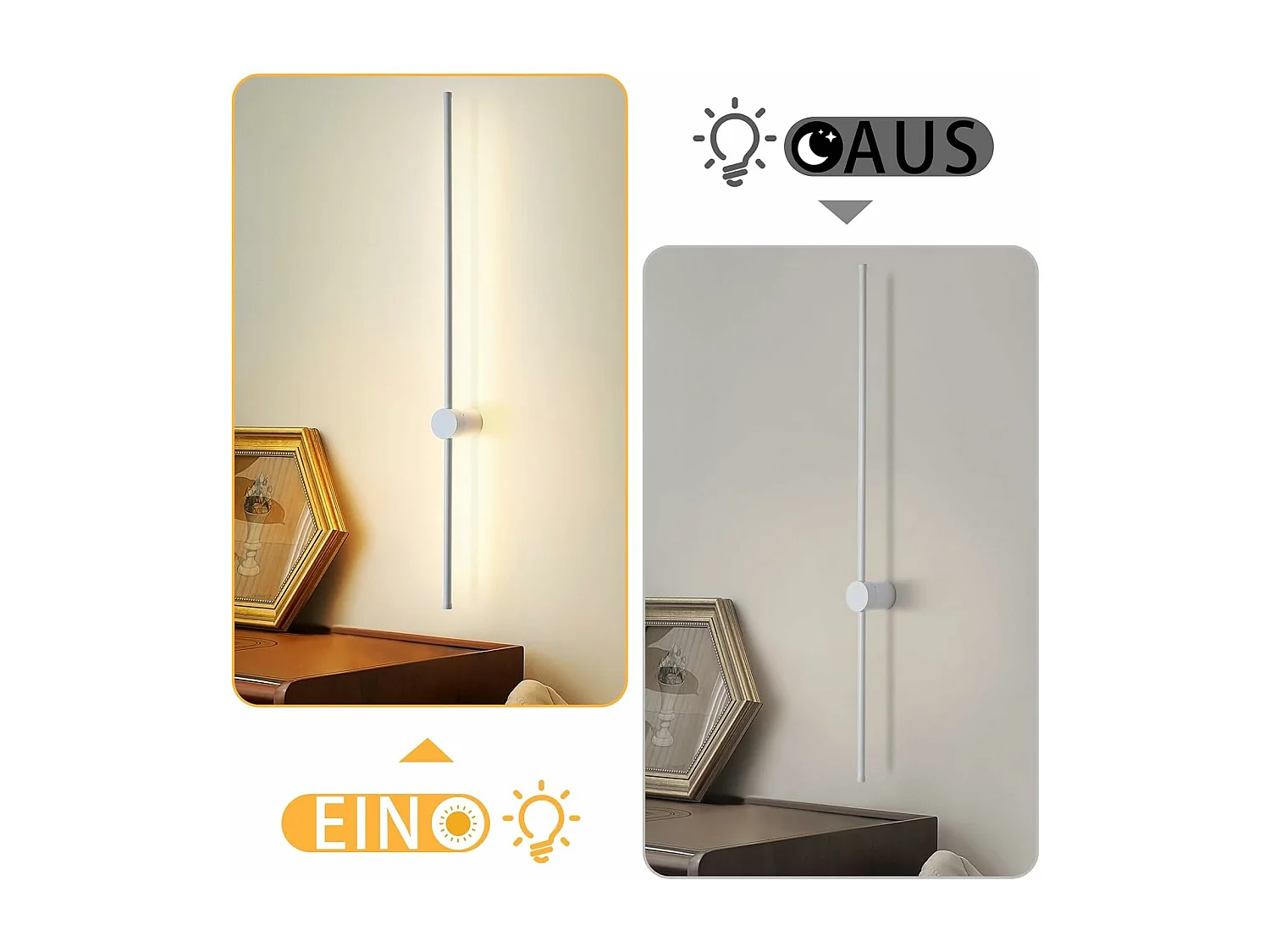 NETTLIFE applique murale LED applique intérieure moderne 100 cm blanc chaud 3000 K orientable