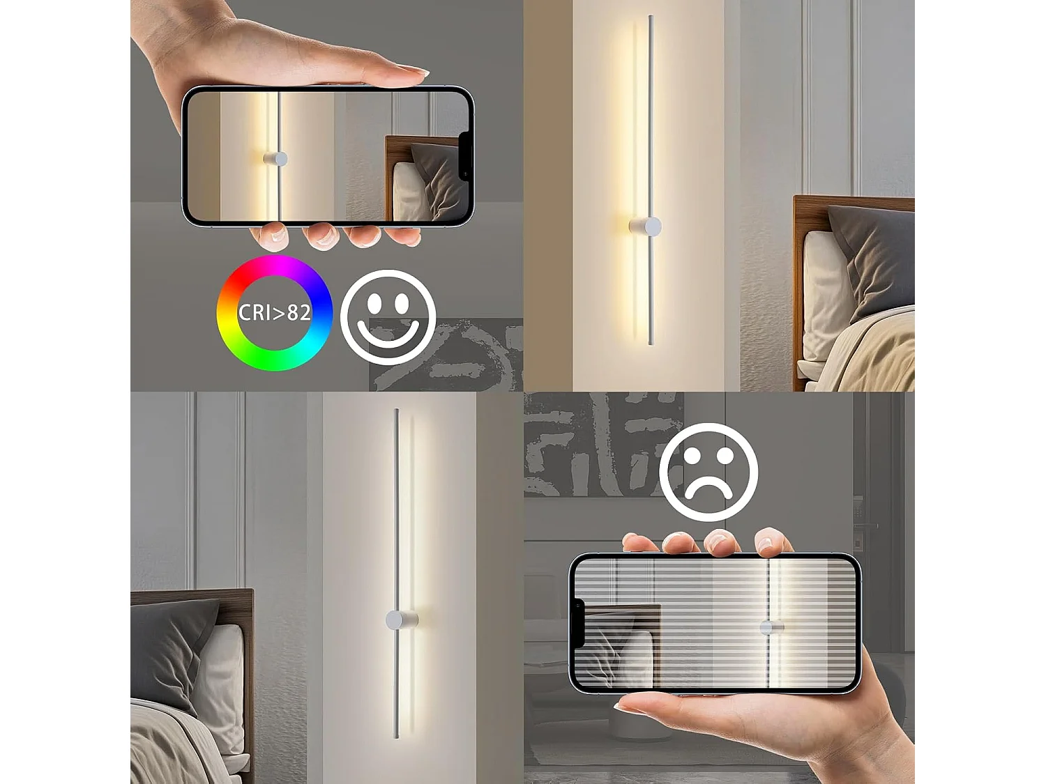 NETTLIFE applique murale LED applique intérieure moderne 100 cm blanc chaud 3000 K orientable