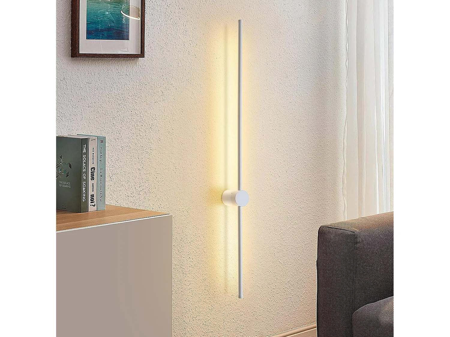 NETTLIFE Kinkiet LED nowoczesne oświetlenie wewnętrzne 100 cm ciepła biel 3000 K z możliwością regulacji