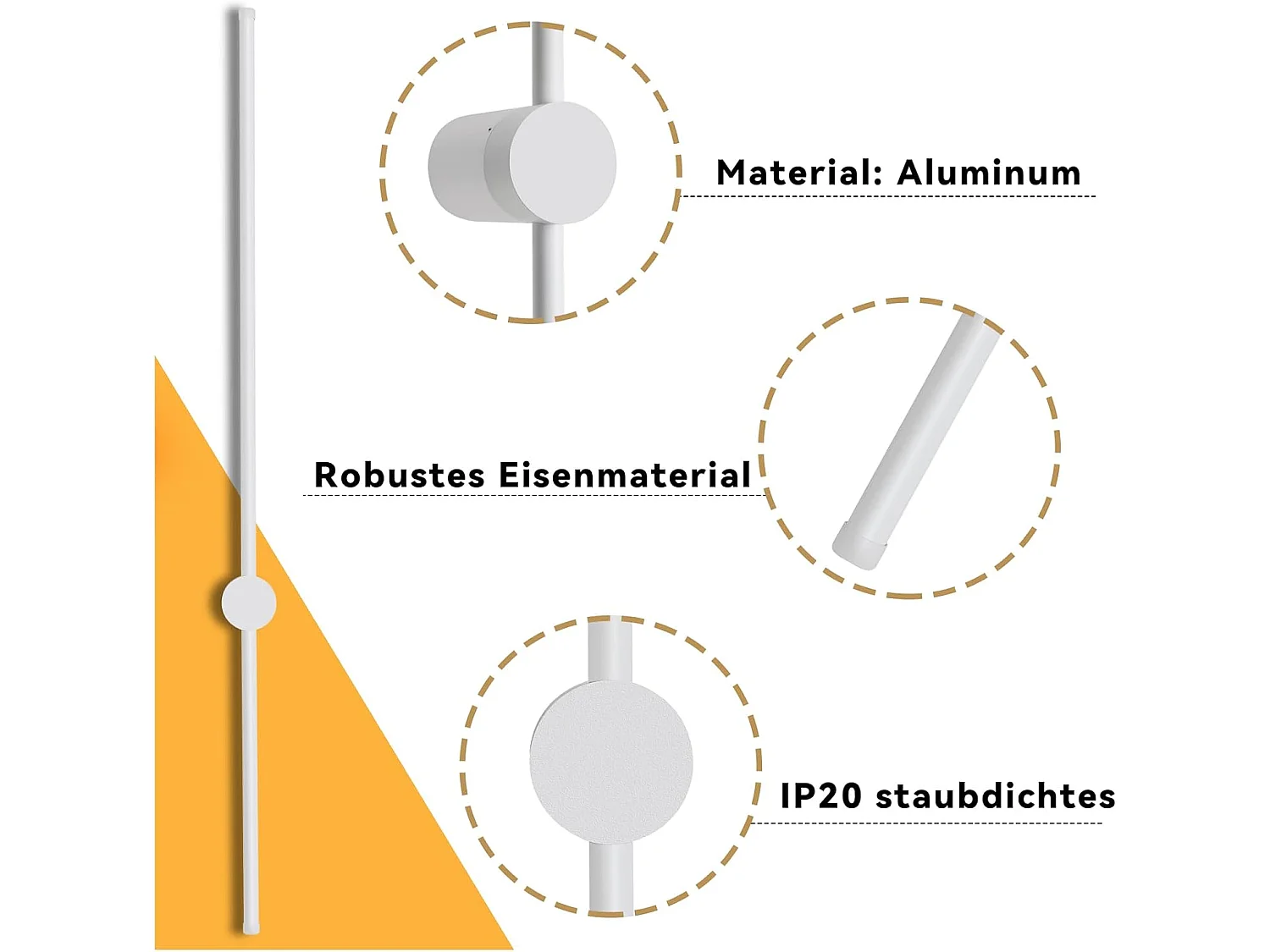 NETTLIFE applique murale LED applique intérieure moderne 100 cm blanc chaud 3000 K orientable