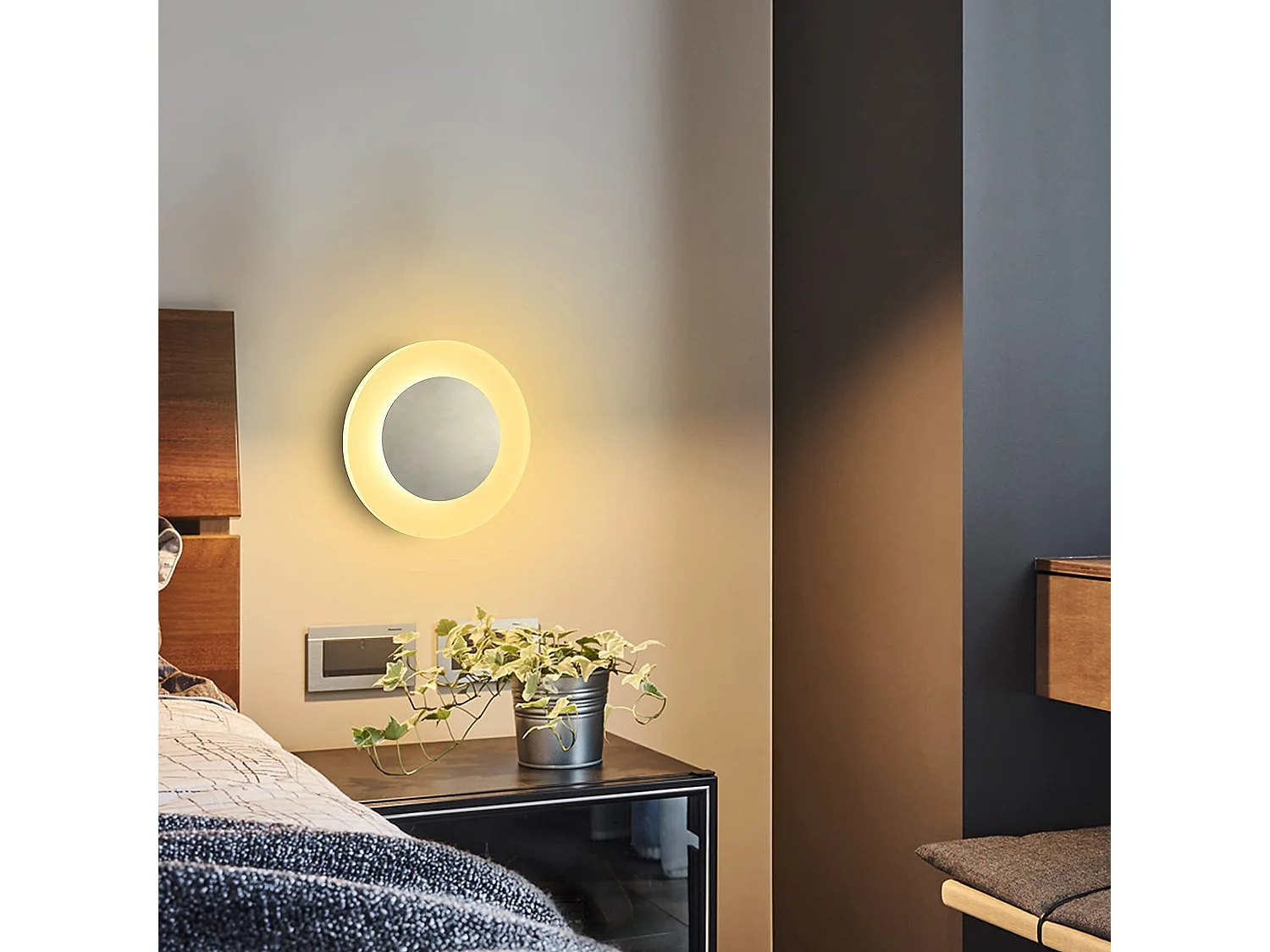 NETTLIFE lámpara de pared LED, lámpara de pared para interior, sala de estar, lámpara de pasillo diseño moderno lámpara escalera blanca cálida 3000K