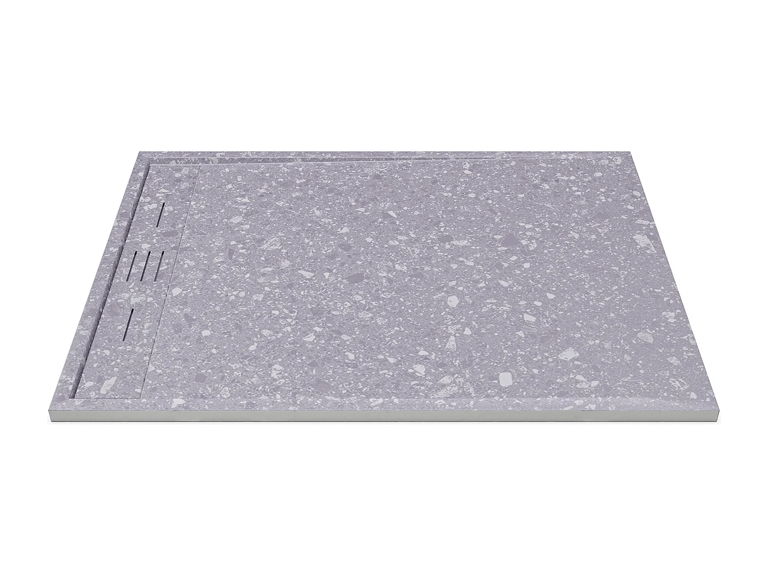 Piatto per doccia da posare o da incasso 140x90cm Resina SMC Bianco marmorizzato - LYROSA